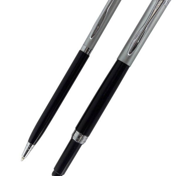 Pierre Cardin Dance Model Black And Silver Color Twist and Cap Type ball pen set