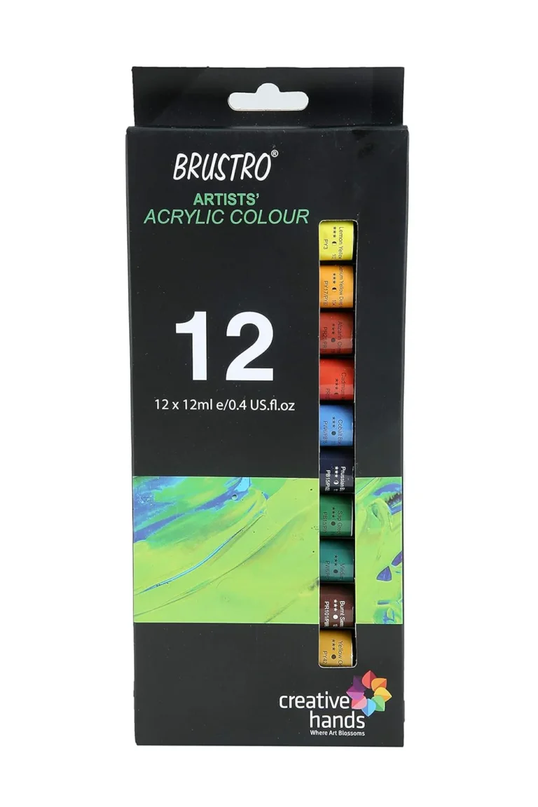 BRUSTRO Artist's Acrylic colour Paint | 12ML Tubes Set of 12 Colours