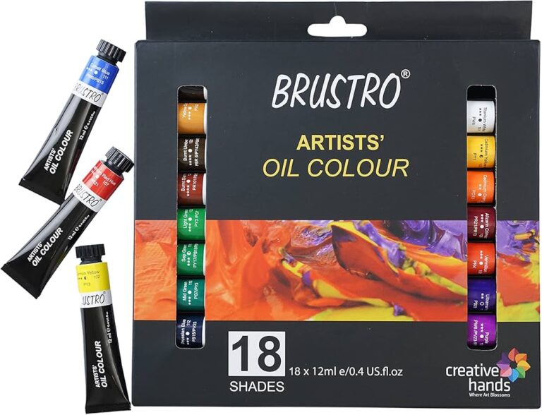 BRUSTRO Artist's Oil colour Paint | 12ML Tubes Set of 18 Colours