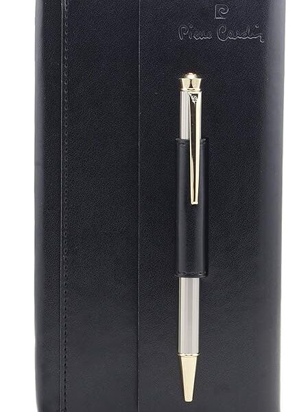 Pierre Cardin Business Exclusive Pen Set | Luxorious Chorme Finished Ball Pen & Premium Leather Brown Diary
