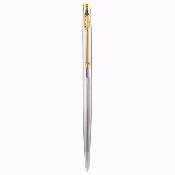 PARKER Insignia Shiny Chrome Gold Trim Premium Ballpoint Pen