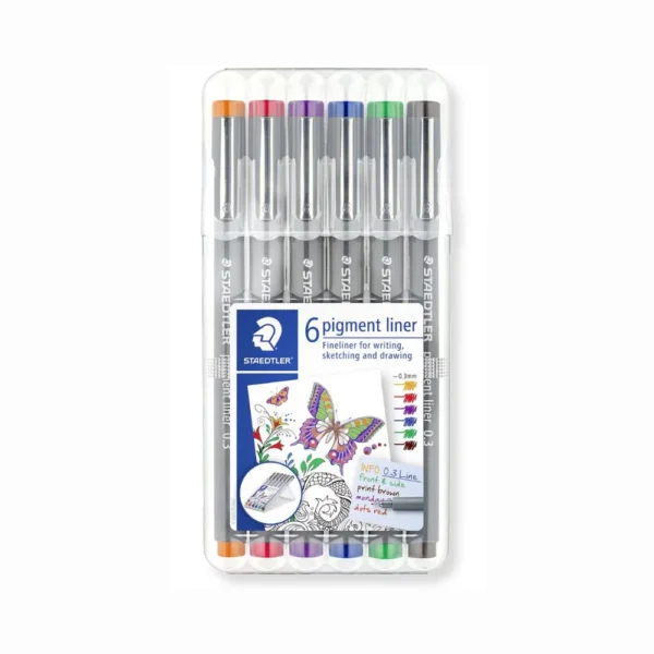 STAEDTLER 6 Pigment Liner Sketching And Drawing 0.3 mm.