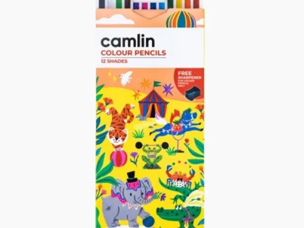 Camlin Colour Pencils pack of 12 shades with Sharpener - Bhandari Stationers - Best Stationery Store In Kota