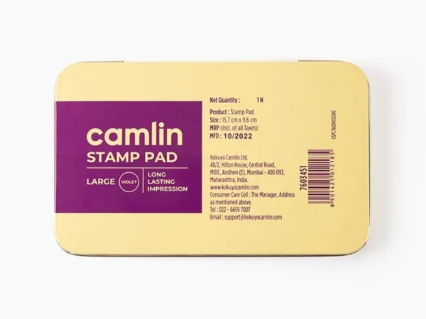 Camlin Stamp Pad Individual stamp pad in Violet, Large - Bhandari Stationers - Best Stationery Store In Kota