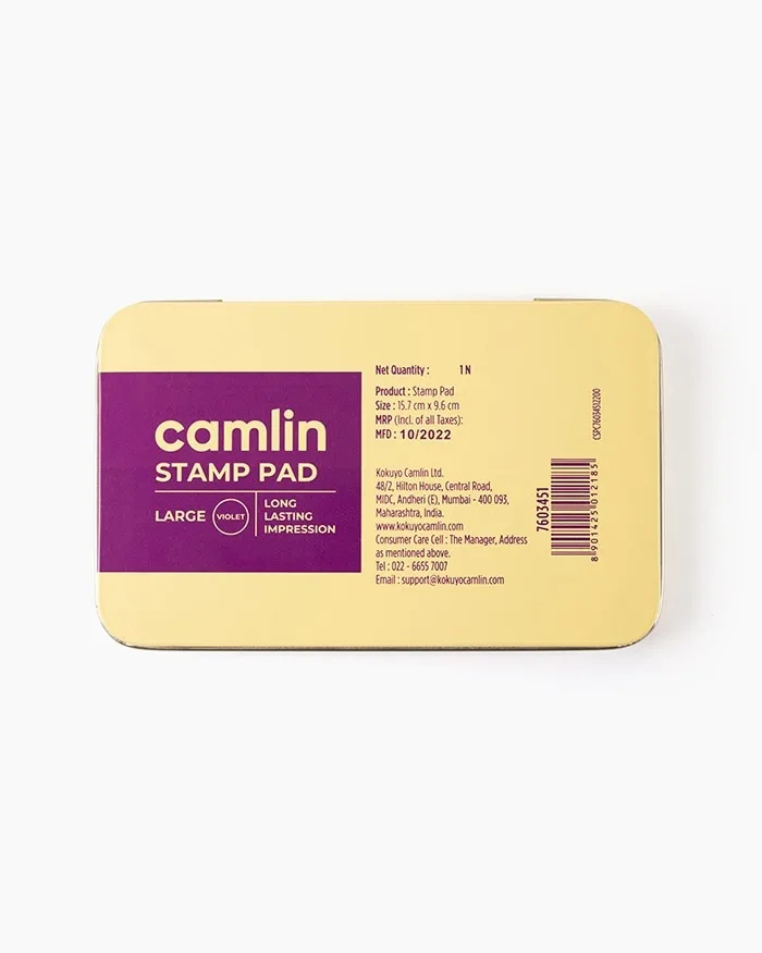 Camlin Stamp Pad Individual stamp pad in Violet, Large - Bhandari Stationers - Best Stationery Store In Kota