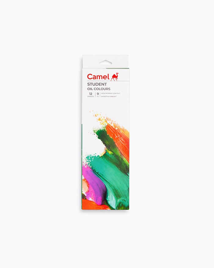 Camel Student Oil Colours Assorted pack of 12 shades in 9 ml - Bhandari Stationers
