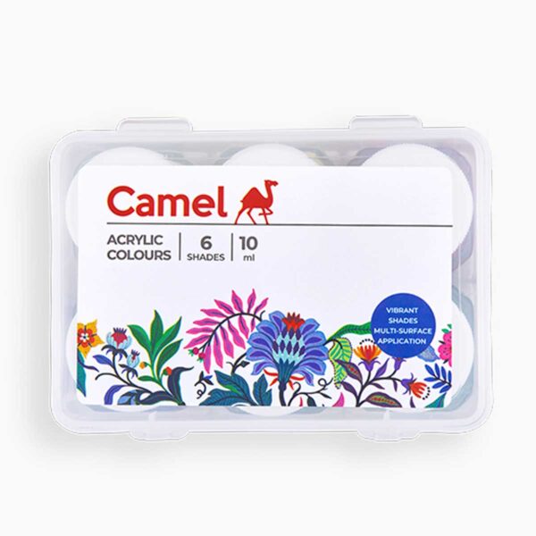Camel Acrylic Colours | Pack of 6 Shades | 10ml Each - Bhandari Stationers