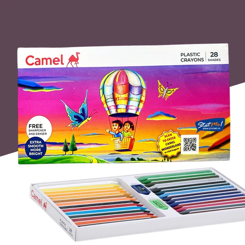 Camel Plastic Crayon Pack Of 28 Shades - Bhandari Stationers
