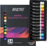 BRUSTRO Artist’s Gouache colour Paint | 12ML Tubes Set of 24 Colours - Bhandari Stationers