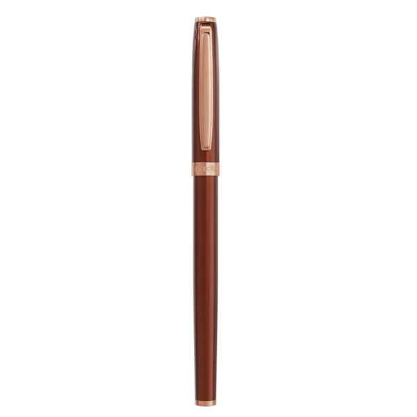Intellio Germany Branded Mocha & Rose Gold Luxury Roller Point Pen - Bhandari Stationers - Best Stationery Store In Kota