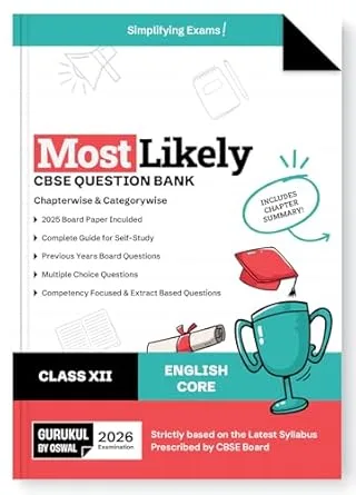 Oswal Most Likely CBSE Question Bank Paper In English For Class 12th - Bhandari Stationers - Best Stationery Store In Kota
