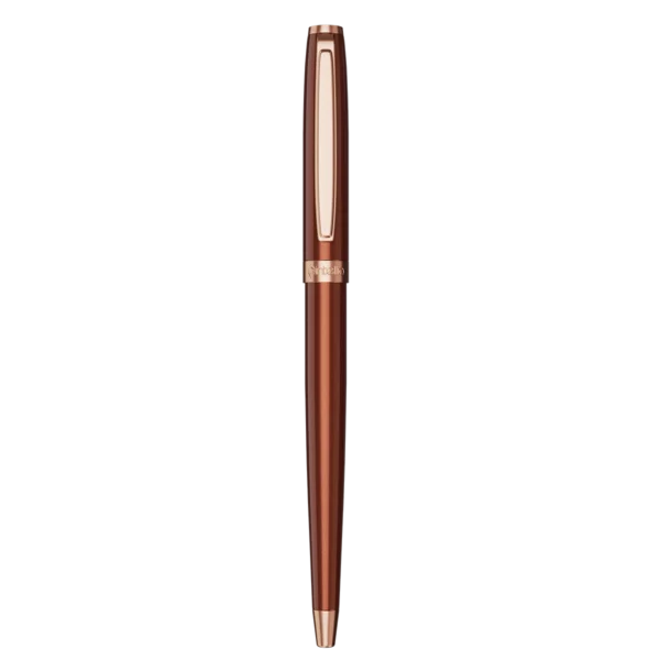 Intellio Germany Branded Mocha & Rose Gold Luxury Bell Point Pen - Bhandari Stationers - Best Stationery Store In Kota