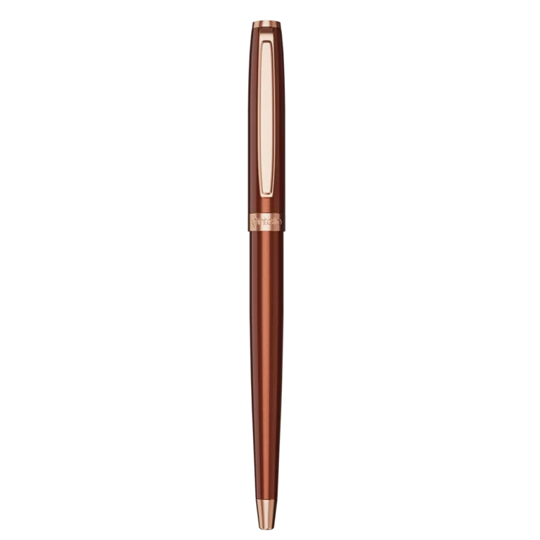 Intellio Germany Branded Mocha & Rose Gold Luxury Bell Point Pen - Bhandari Stationers - Best Stationery Store In Kota