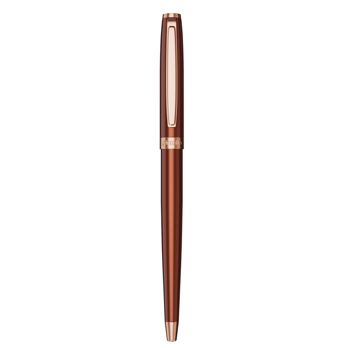 41694855226 Intellio Germany Branded Mocha & Rose Gold Luxury Bell Point Pen - Bhandari Stationers - Best Stationery Store In Kota