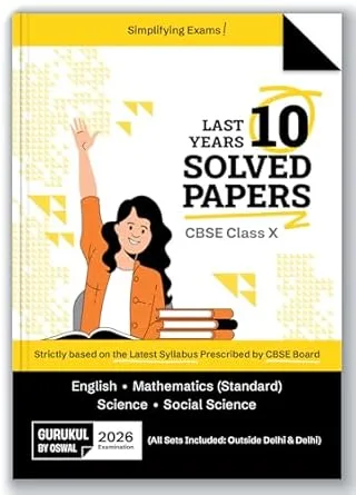 Gurukul By Oswal CBSE 10 Years Solved Papers Class 10th Exam 2026 - Yearwise Board Solutions of Mathematics Standard, English, Science & Social Science Latest Syllabus - Bhandari Stationers - Best Stationery Store In Kota