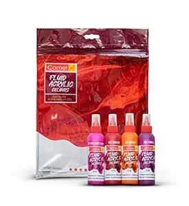 Camel Fluid Acrylic Colours-Sunset Shade, Include Canvas And Apron - Bhandari Stationers