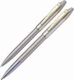 Pierre Cardin Eiffel Tower Premium Pen Set | Fancy Satin Nickle Finish Twist Mechanism Ball Pen with Roller Pen Set - Bhandari Stationers - Best Stationery Store In Kota