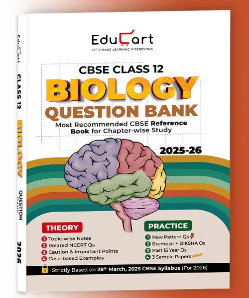 Educart CBSE Class 12 Biology Question Bank 2025-26 New Syllabus 2026 - Bhandari Stationers