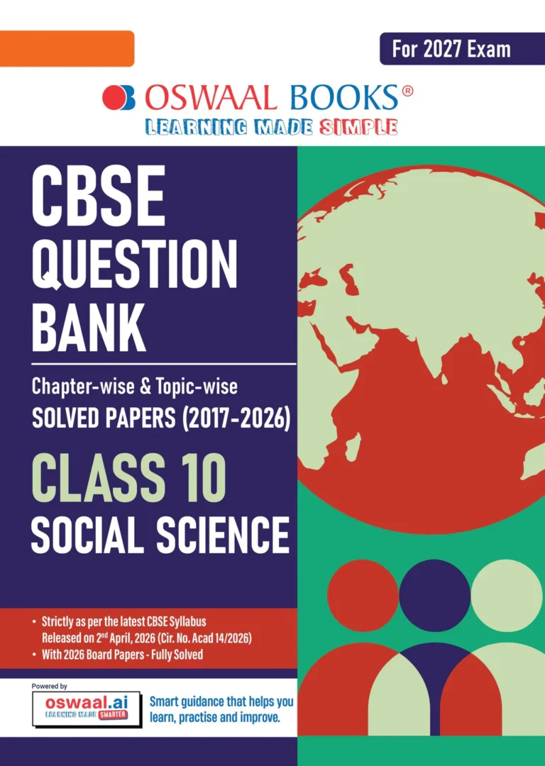 Oswaal Books Social Science Question Bank Solved Papers For CBSE Class 10th Exam 2027 - Bhandaro Stationers