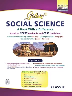 Golden Social Science Study Material Based on NCERT for Class-9 | For CBSE 2026 Board Exams - Bhandari Stationers - Best Stationery Store In Kota