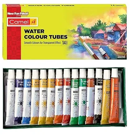 Camel Water Colour Tubes -14 Shades, 5 ml Each, Multicolour - Bhandari Stationers - Best Stationery Store In Kota