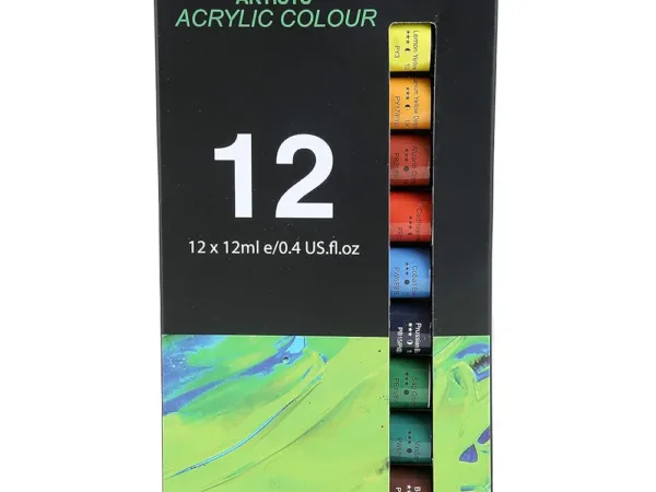 BRUSTRO Artist's Acrylic colour Paint | 12ML Tubes Set of 12 Colours - Bhandari Stationers - Best Stationery Store In Kota