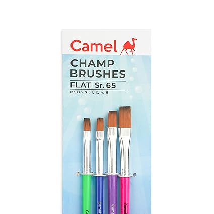 Camlin Champ Flat Brush Set - Pack of 4 (Multicolor) - Bhandari Stationers