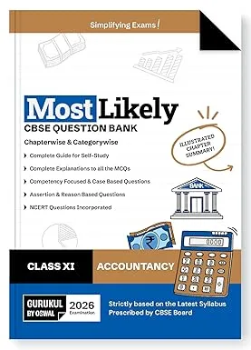 Gurukul By Oswal Most Likely CBSE Question Bank Accountancy for Class 11 Exam 2026 - Best Stationery Store In Kota