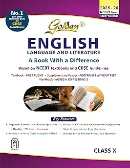 Golden English Lang. and Lit. Study Material Based on NCERT First Flight and Footprints without Feet for Class-10 | For CBSE 2026 Board Exams - Bhandari Stationers - Best Stationery Store In Kota