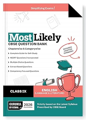 Gurukul By Oswal Most Likely CBSE Question Bank English (Language & Literature) for Class 9 Exam 2026 - Bhandari Stationers - Best Stationery Store In Kota
