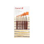 Camel Paint Brush Series 67 - Flat Synthetic Gold, Set of 7 - Bhandari Stationers