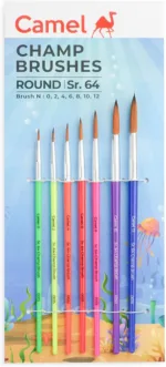 Camel Champ Round Brush Set - Pack of 7 (Multicolor) - Bhandari Stationers - Best Stationery Store In Kota