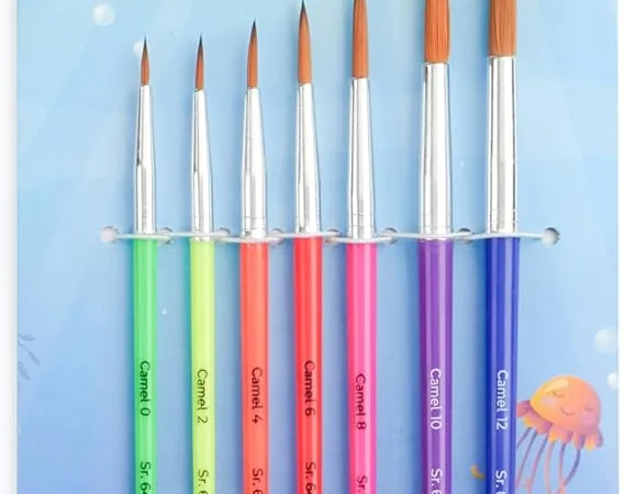 Camel Champ Round Brush Set - Pack of 7 (Multicolor) - Bhandari Stationers - Best Stationery Store In Kota