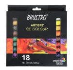 BRUSTRO Artist's Oil colour Paint | 12ML Tubes Set of 18 Colours - Bhandari Stationers