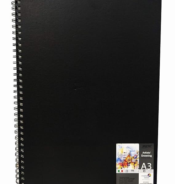 BRUSTRO Artists Drawing Book | A3, 116 Pages, 58 Sheet,160 GSM - Bhandari Stationers