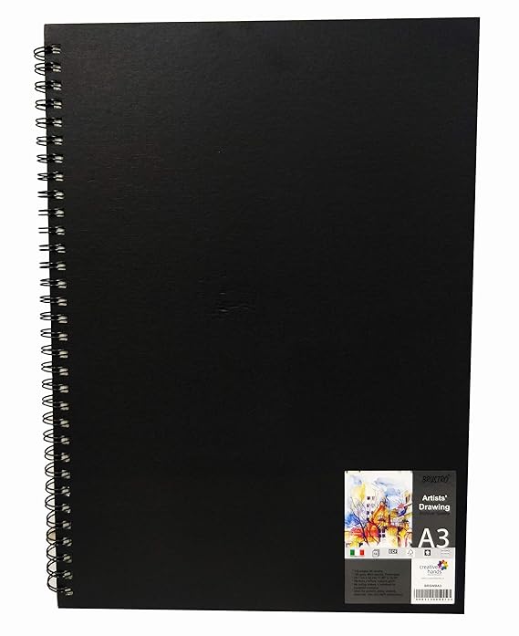 BRUSTRO Artists Drawing Book | A3, 116 Pages, 58 Sheet,160 GSM - Bhandari Stationers