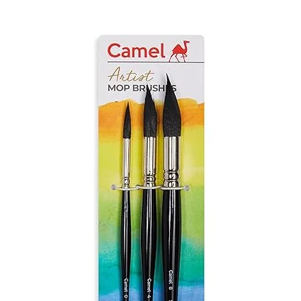 Camel Artist Mop Brush Pack of 3 - Bhandari Stationers - Best Stationery Store In Kota