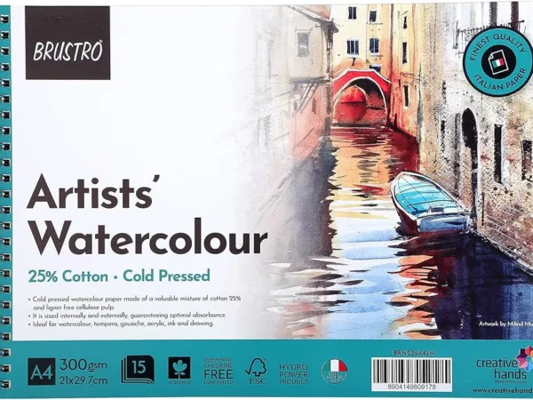 BRUSTRO Artist's Watercolour Paper Pad A4 - Bhandari Stationers - Best Stationery Store In Kota