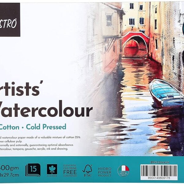 BRUSTRO Artist's Watercolour Paper Pad A4 - Bhandari Stationers
