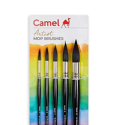 Camel Artist Mop Brushes, Assorted Pack of 5 - Bhandari Stationers - Best Stationery Store In Kota