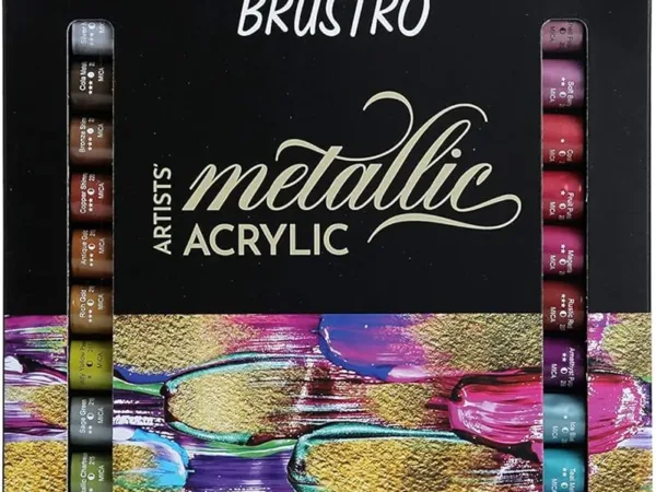 BRUSTRO Artist’s Metalic Acrylic colour Paint | 12ML Tubes Set of 24 Colours - Bhandari Stationers - Best Stationery Store In Kota