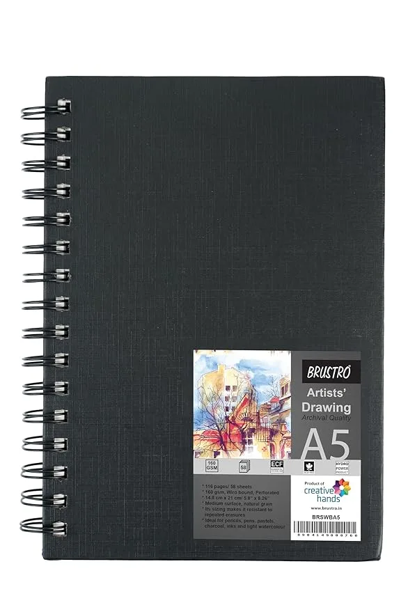 BRUSTRO Artists' Drawing Book A5 - Bhandari Stationers - Best Stationery Store In Kota