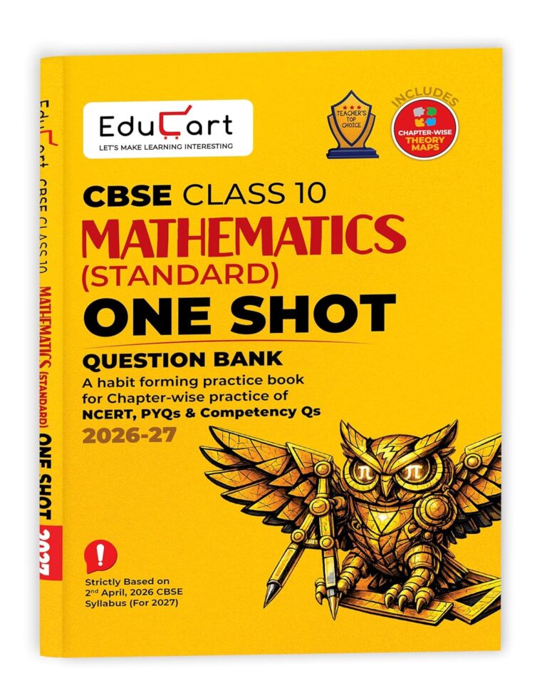 Educart Mathematics Standard One-Shot Question Bank Paper For CBSE Class 10th 2026-27 New Syllabus - Bhandari Stationers