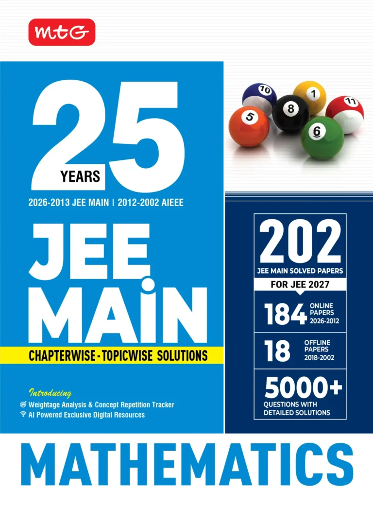 MTG 25 Years Mathematics JEE Main Chapterwise-Topicwise Textbook For 2027 Exam - Bhandari Stationers