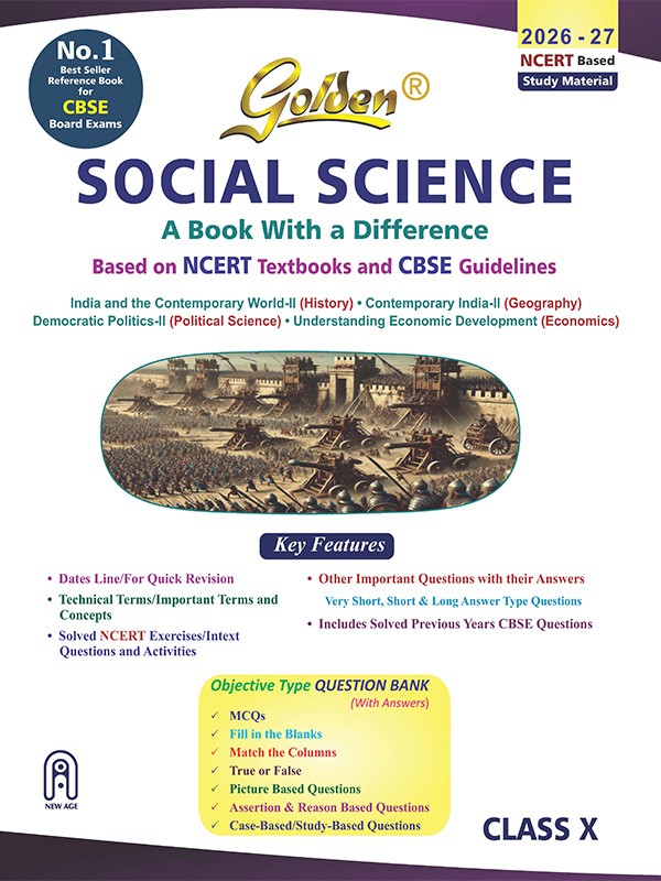 Golden Social Science Study Material Book for Class-10th Latest Edition 2026-27 - Bhandari Stationers