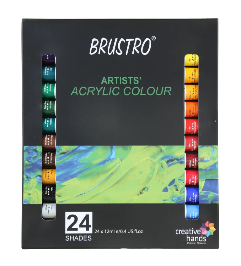 BRUSTRO Artist’s Acrylic colour Paint | 12ML Tubes Set of 24 Colours - Bhandari Stationers