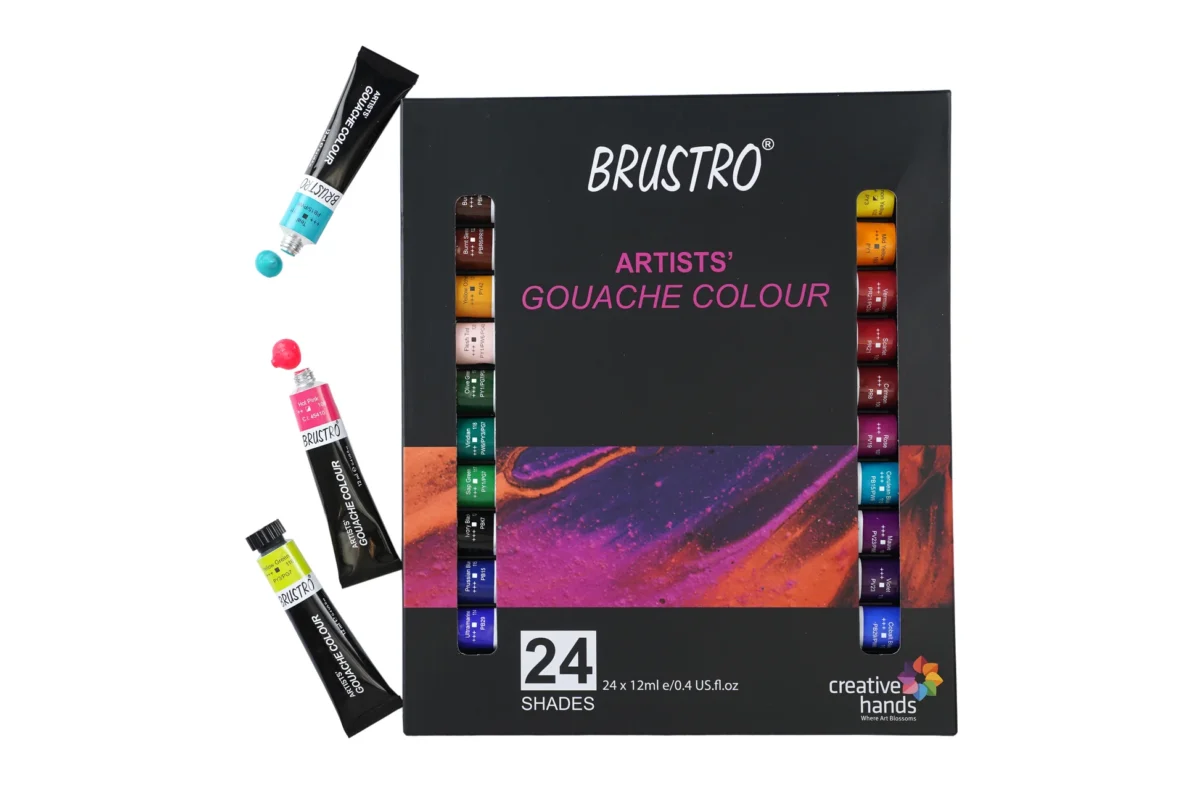 BRUSTRO Artist’s Gouache colour Paint | 12ML Tubes Set of 24 Colours - Bhandari Stationers