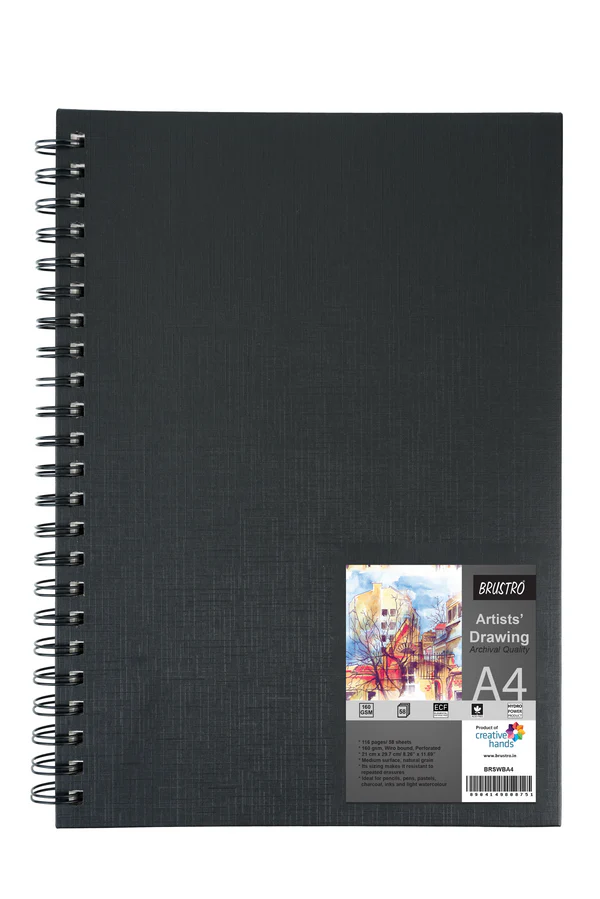 BRUSTRO Artists Drawing Book, A4 Size - Bhandari Stationers