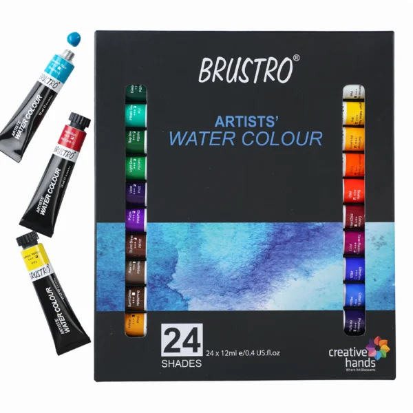 BRUSTRO Artist’s Watercolour Paint | 12ML Tubes Set of 24 Colours - Bhandari Stationers