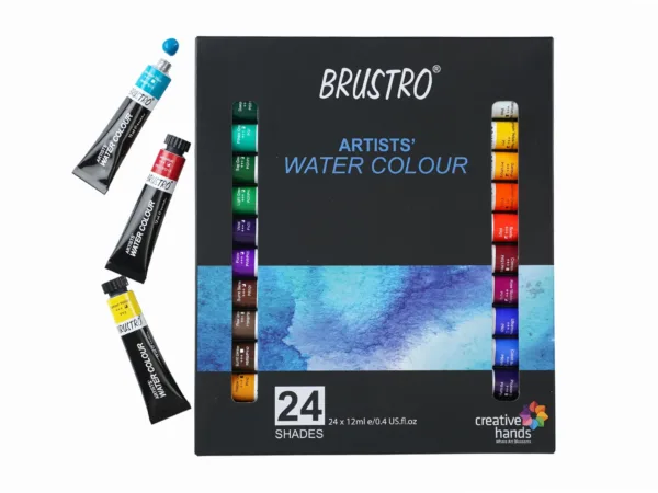 BRUSTRO Artist’s Watercolour Paint | 12ML Tubes Set of 24 Colours - Bhandari Stationers - Best Stationery Store In Kota